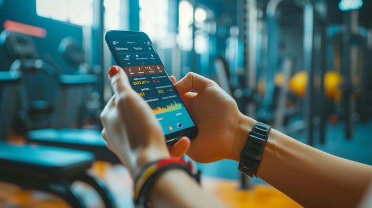 Fitness progress dashboard on a phone screen